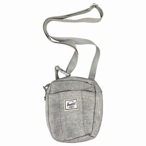 Herschel Crossbody Shoulder Bag Light Grey Canvas Small Adjustable Strap Clean